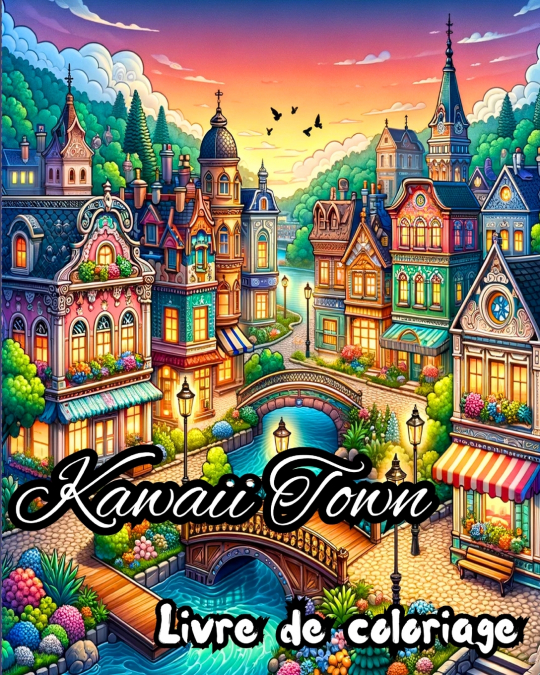 Livre de coloriage Kawaii Town
