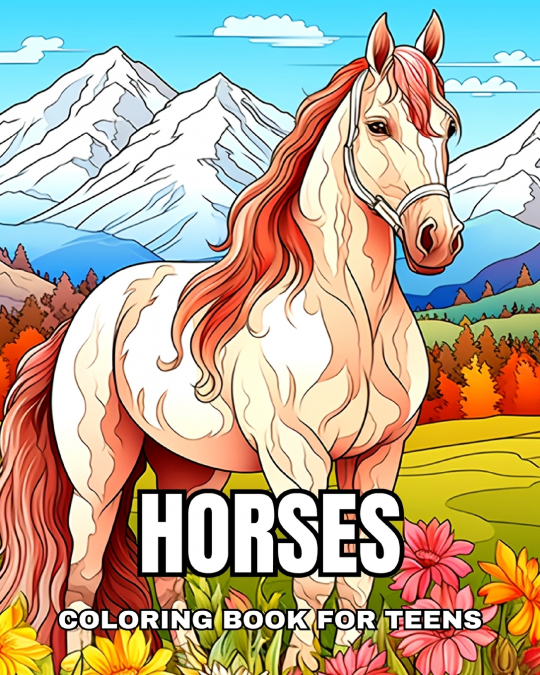 Horses Coloring Book for Teens