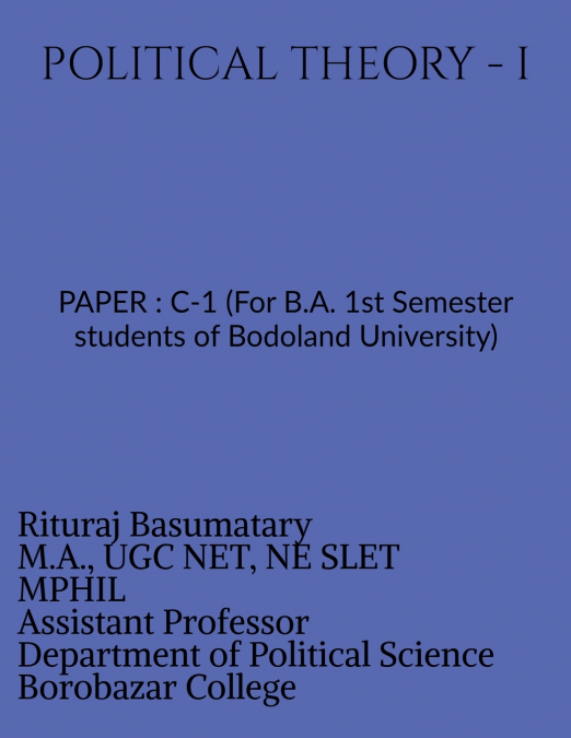 POLITICAL THEORY - I