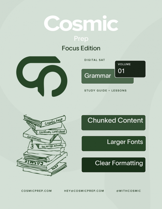 Cosmic Prep Digital SAT Grammar Guide Focus Edition Volume 1