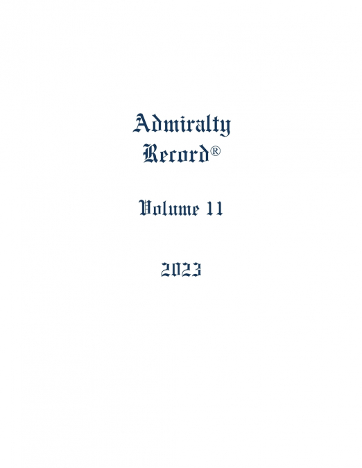 Admiralty Record® Volume 11 (2023)